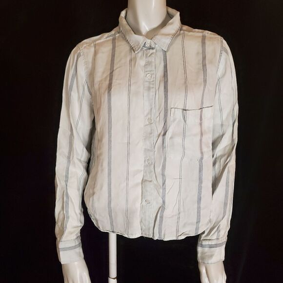 Rails White & Blue Striped Button Down Shirt (S) - Picture 4 of 7